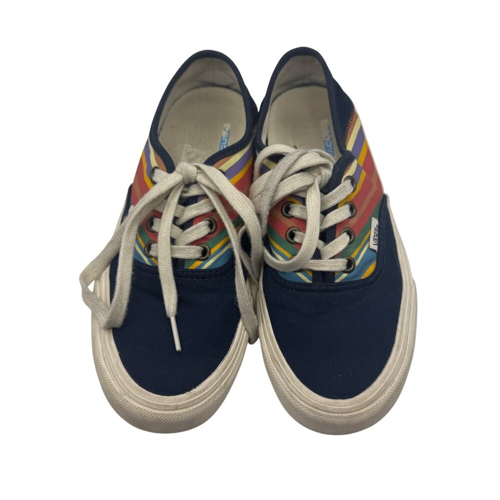 Vans Womens UltraCush Navy Canvas Shoes W/ Multicolor Stripes Size 5.5 US - Picture 2 of 9